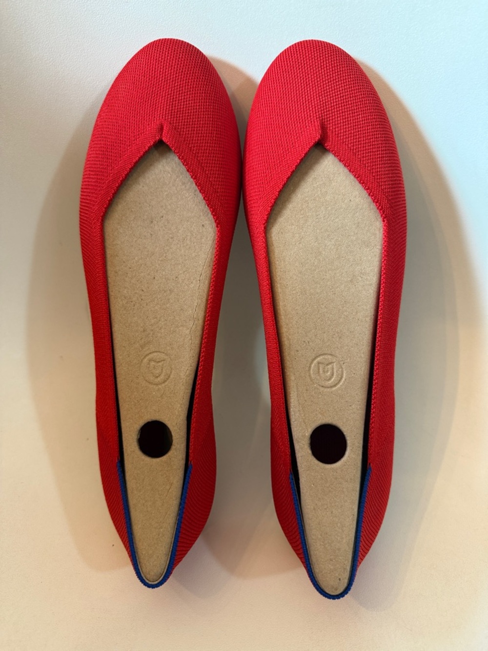 Rothy's The Flat Red Knit Slip-On Flats bright red size 13 new in box